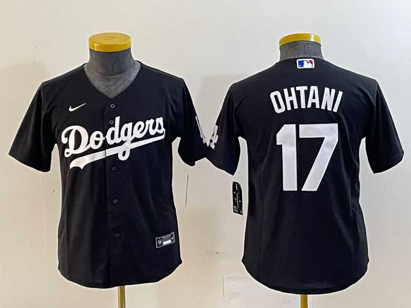 Youth Los Angeles Dodgers #17 Shohei Ohtani Black Turn Back The Clock Stitched Cool Base Jersey->mlb womens jerseys->MLB Jersey